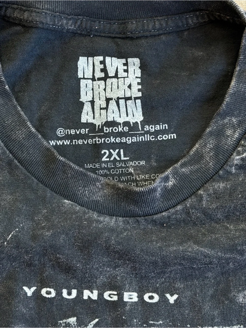 NEVER BROKE AGAIN Black Graphic Tee (2XL)